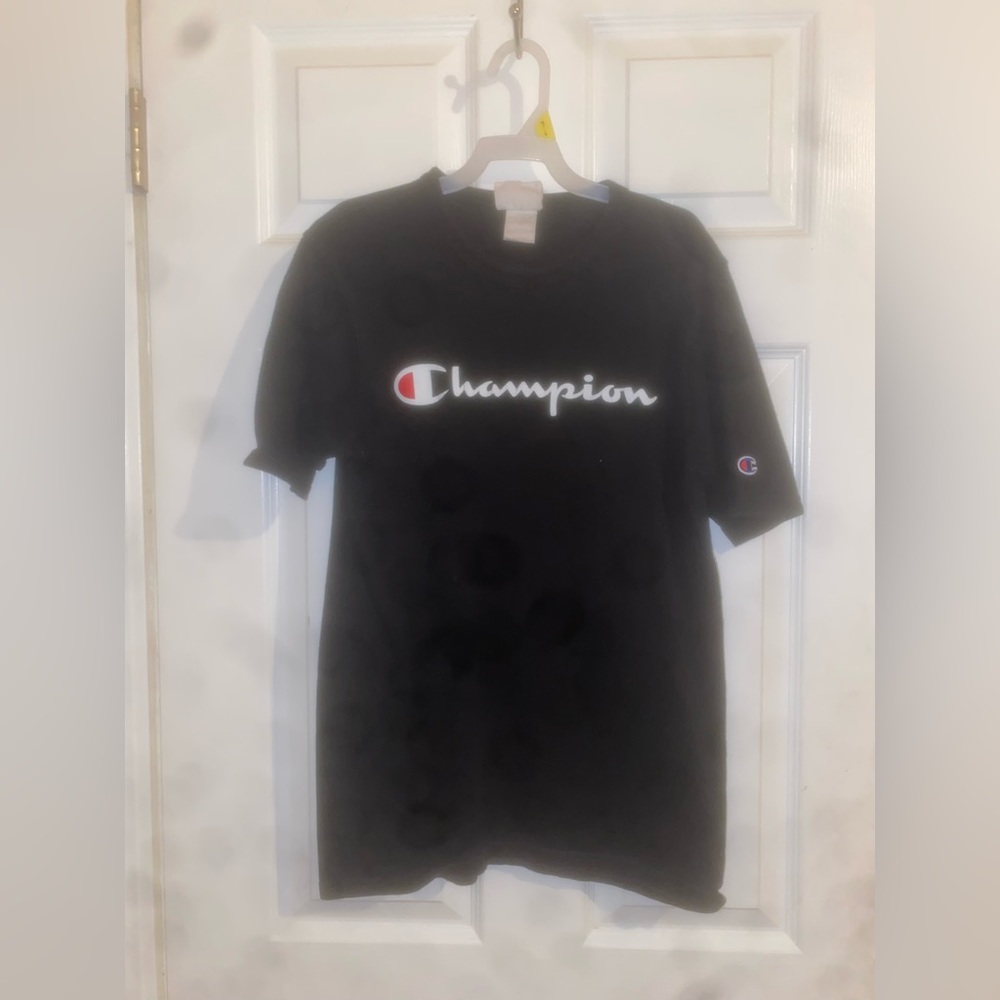 Black small champions t shirt